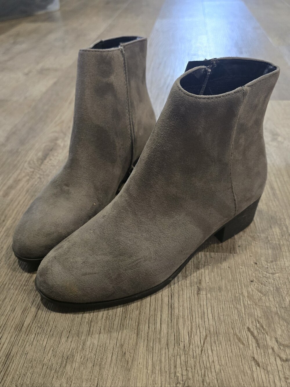 Women's Gray Suede Ankle Boots